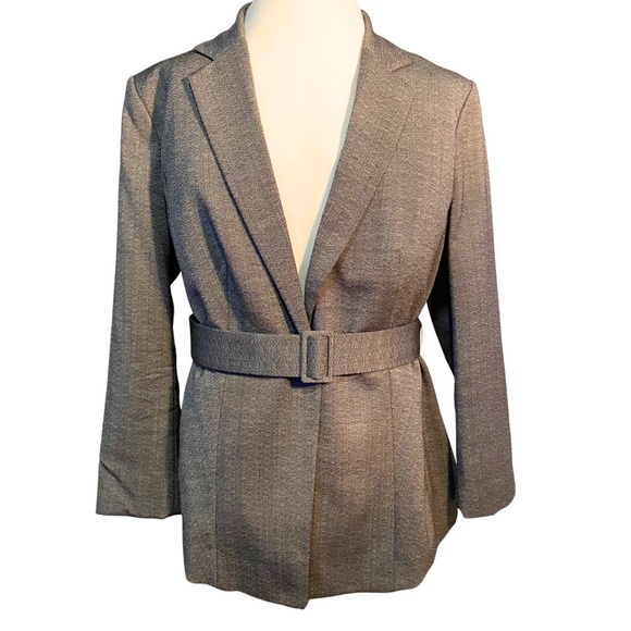 Hugo Boss Jackets & Blazers - Hugo Boss Women's Gray Belted Suit Jacket
